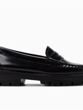G.H. Bass & Co. Black Leather Lug-Sole Penny Loafer